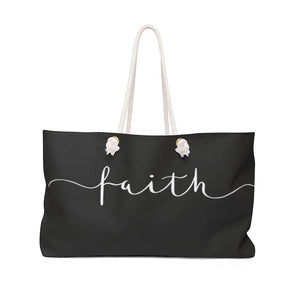 Weekender Tote Bag Faith Black Love Boutique