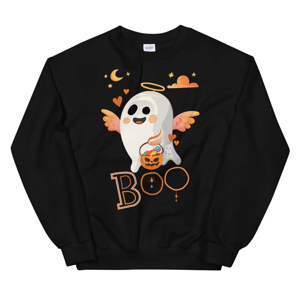 Halloween | Boutique Love Boo Black Sweatshirt-