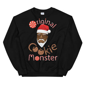 Black Santa Christmas Sweatshirt, Original Cookie Monster