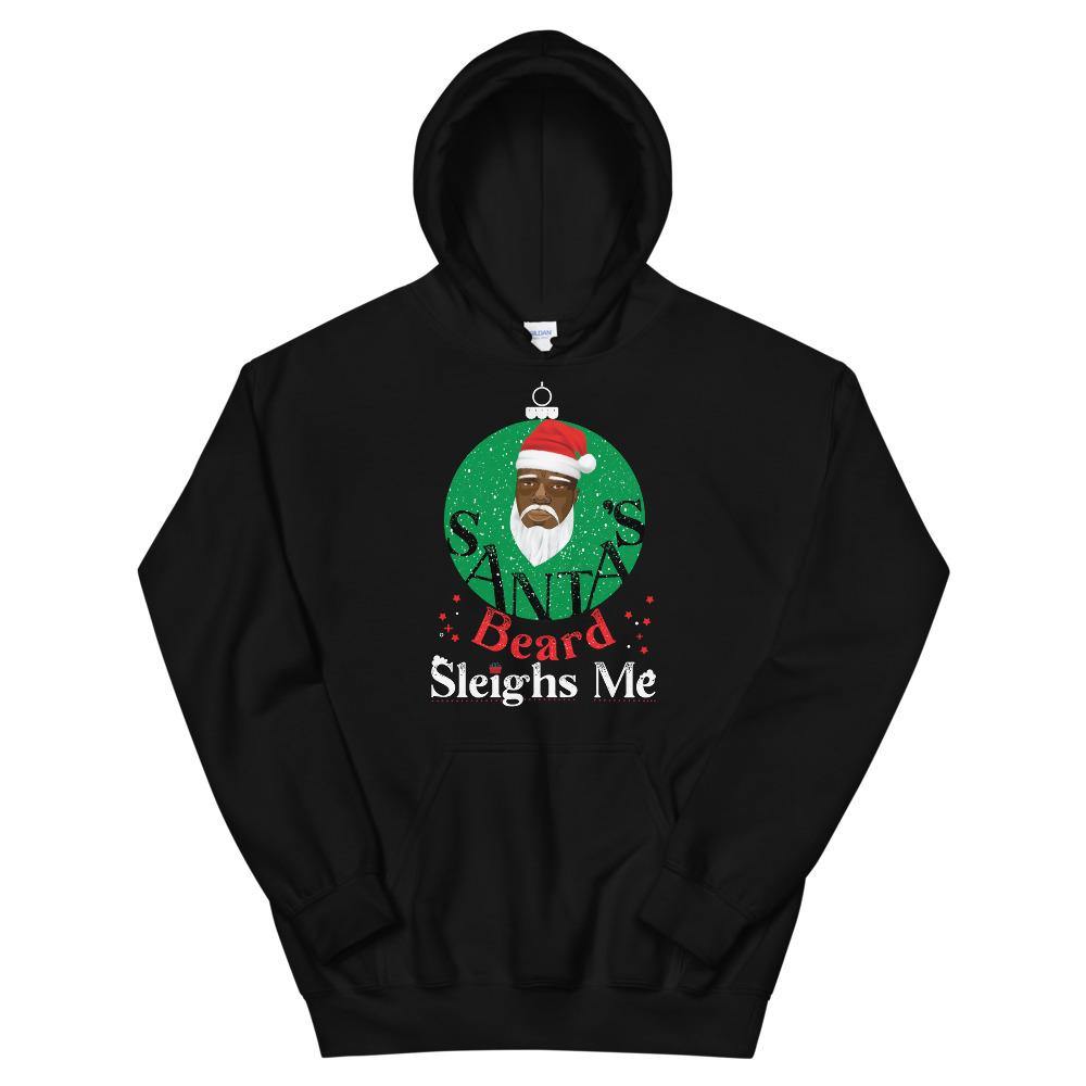 Black Santa Christmas Hoodie Santa s Beard Sleighs Me Black Love Boutique