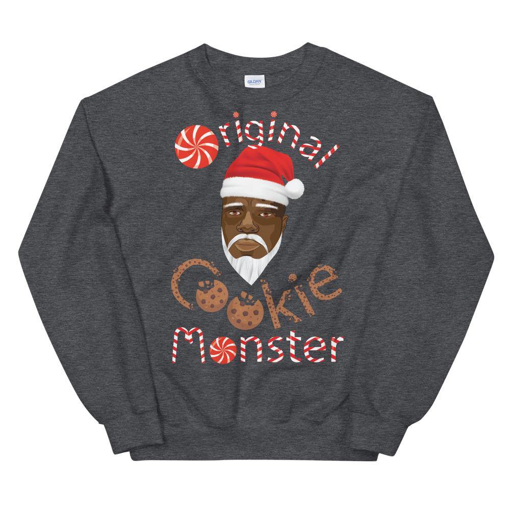 Black Santa Christmas Sweatshirt, Original Cookie Monster